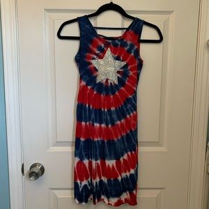 Girls 4th of July tie dye dress